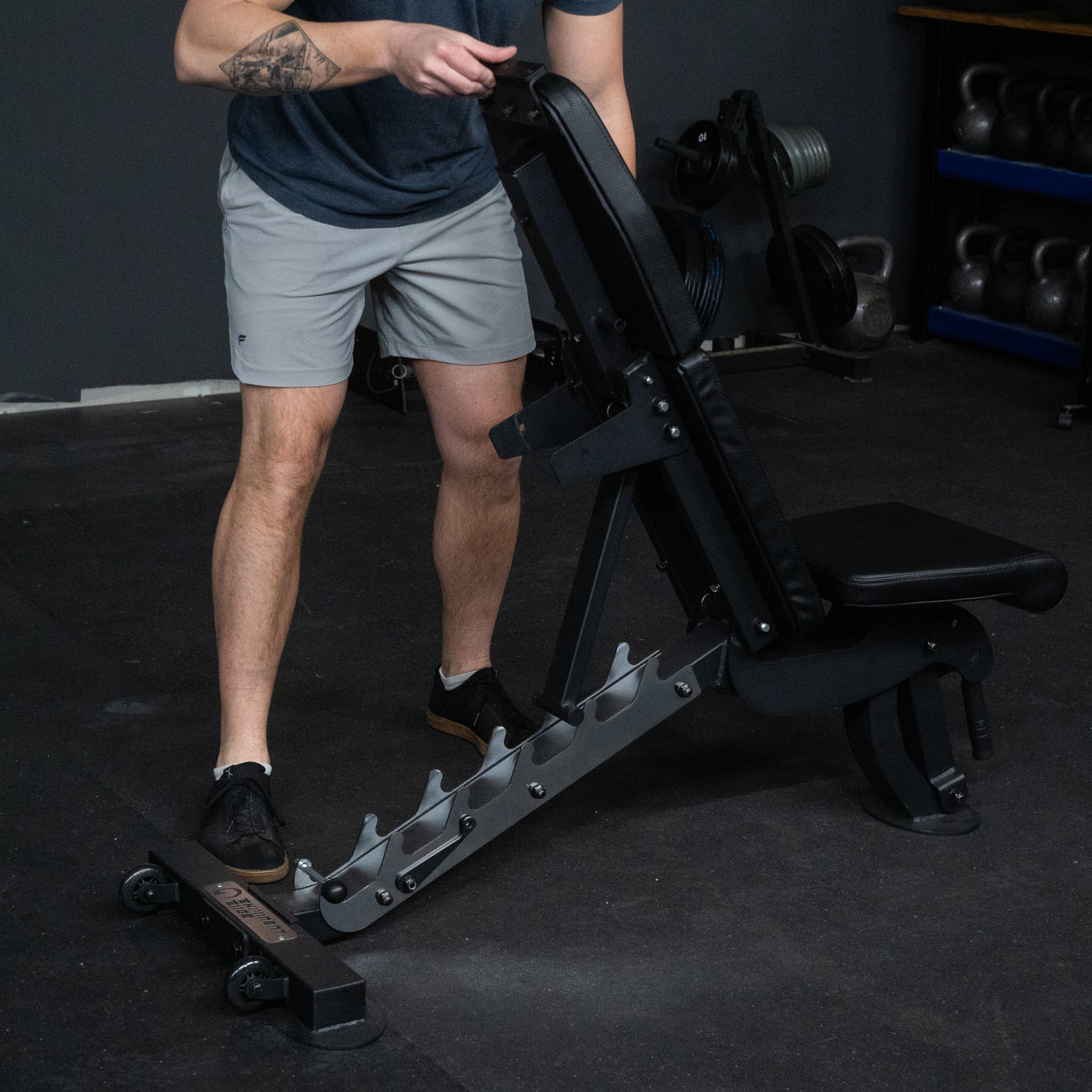 Infinity bench adjusted to an incline bench