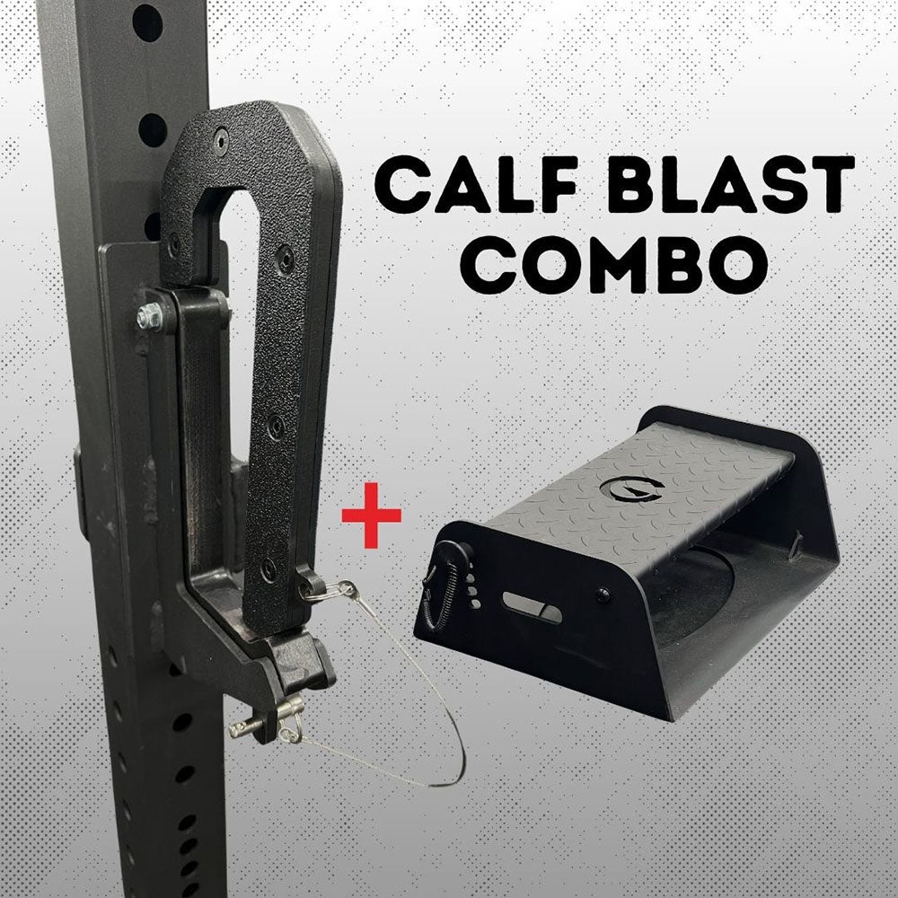 The Adjustable Calf Raise Block and Calf Cup Set are the perfect combination for calf workouts. This image presents both the Calf Cup Set and Adjustable Calf Raise Block.