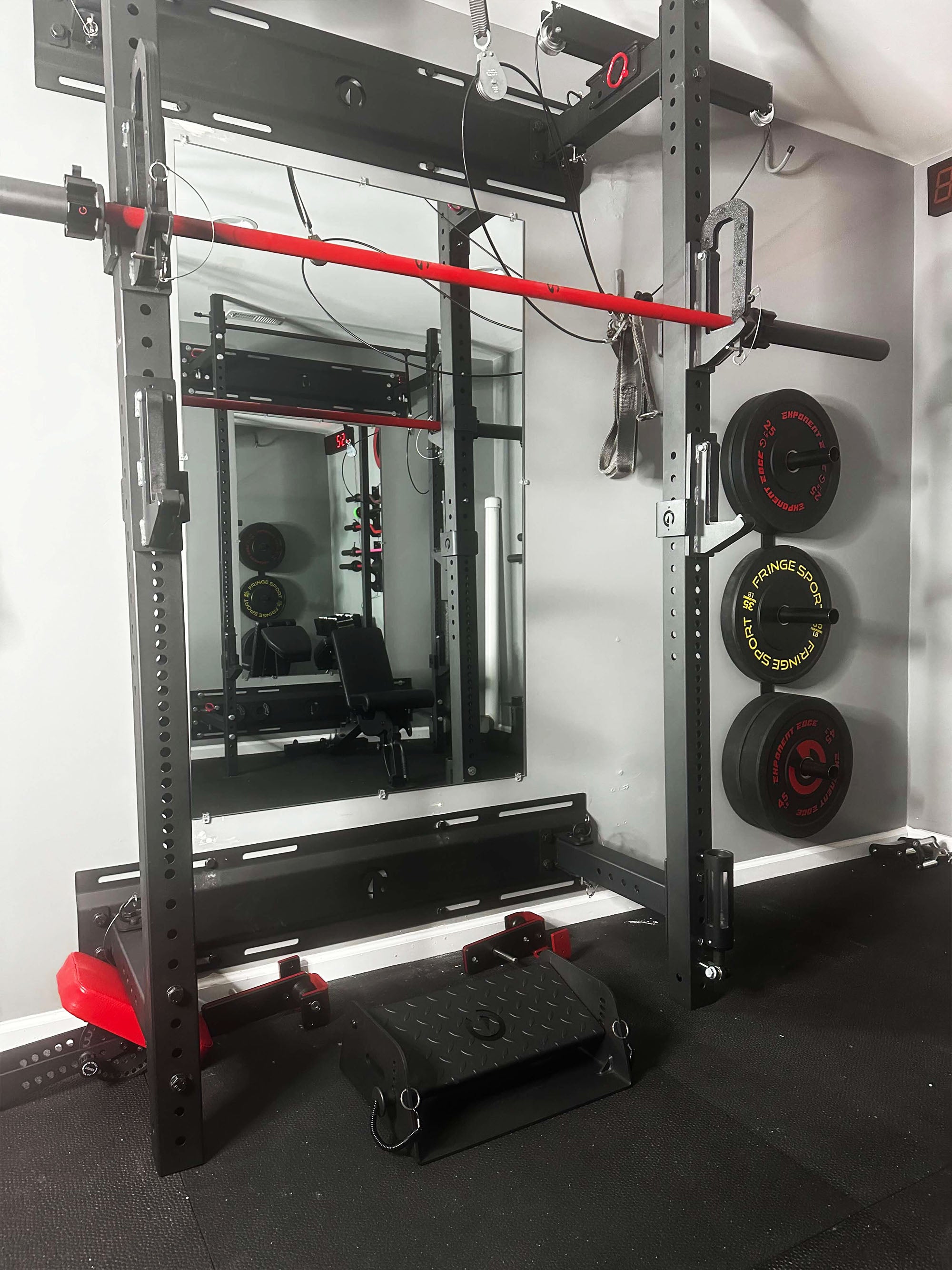 Calf Cup Set on a squat rack