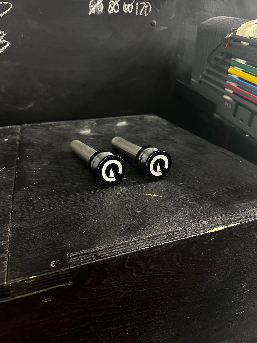 Custom Exponent Edge Magnetic pins fit all major brands of squat racks, power racks, and accessories, including Exponent Edge workout equipment. This image presents the Magnetic Edge Pins in black.